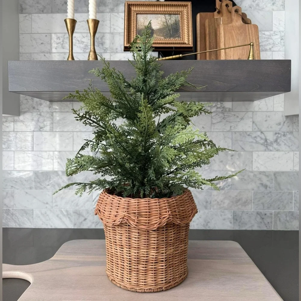 NWT | Scalloped Rattan Planter Basket - Hearth & Hand™ with Magnolia